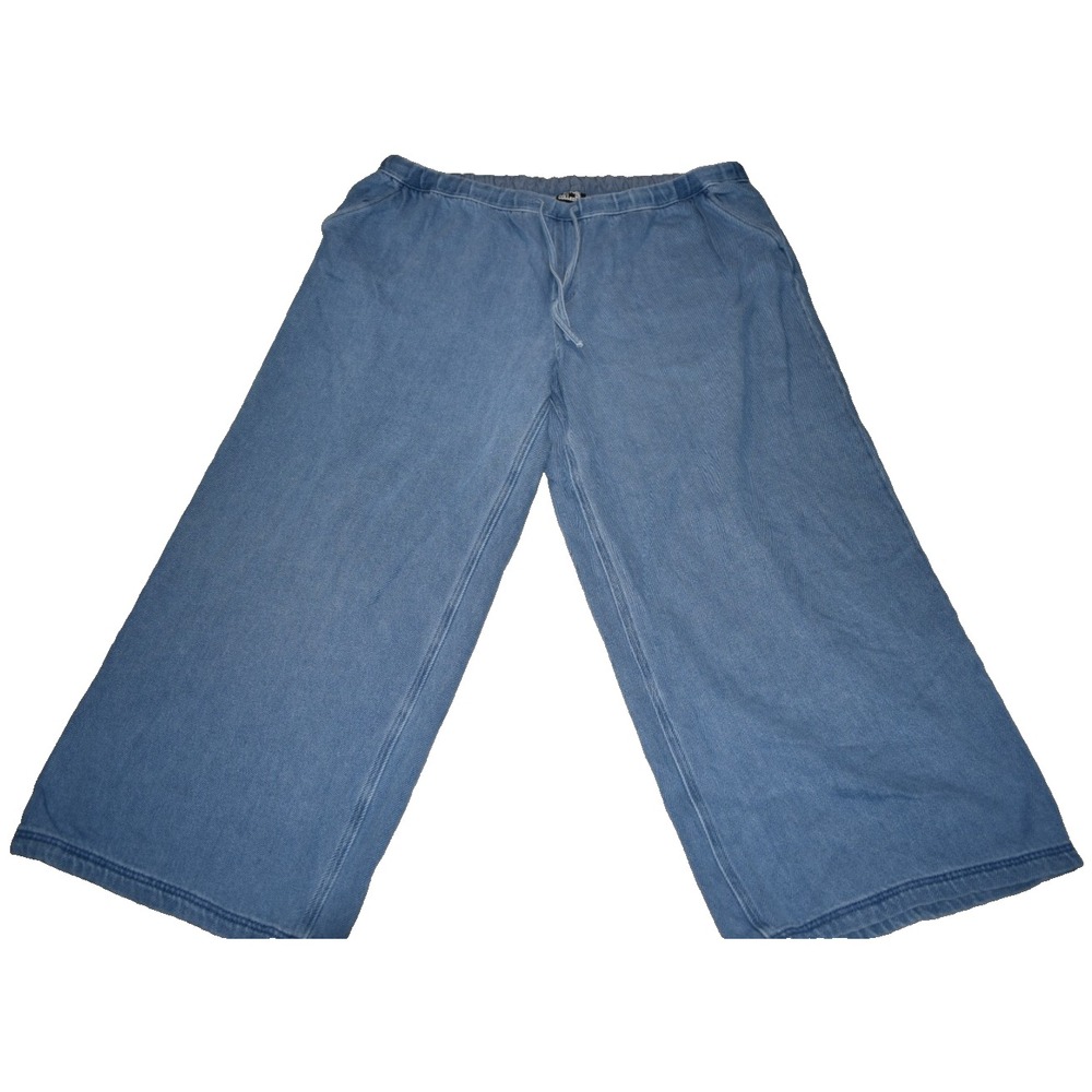 Future Collective Women's Size 2X Wide Leg Light Wash Blue Jeans 100% Cotton